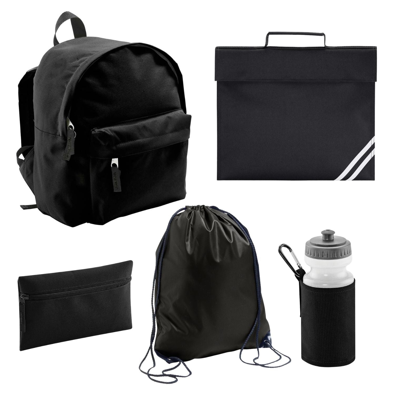 5 Piece Personalised Back to School Set - Navy, Blue, Red or Black