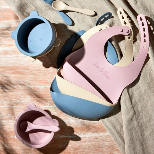 Bambino Silicone Feeding Set - Bib, Bowl & Spoon