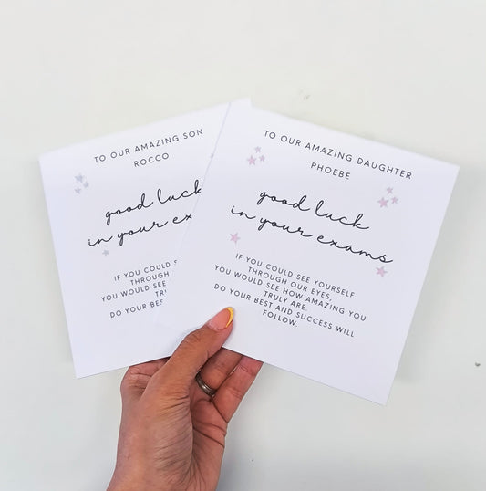 Personalised "Good Luck in Your Exams" Card – 15cm x 15cm