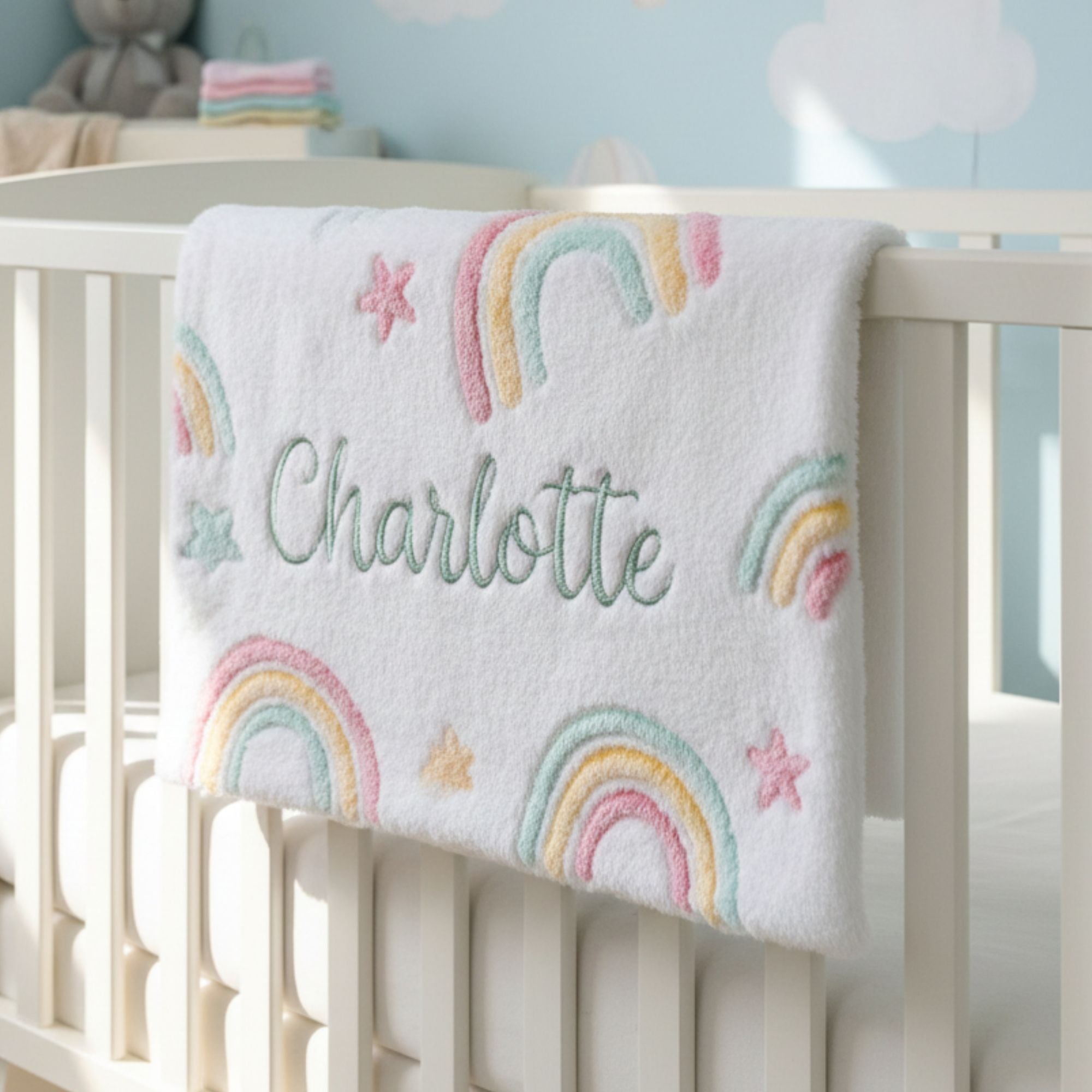 Personalised Rainbow Baby Blanket
