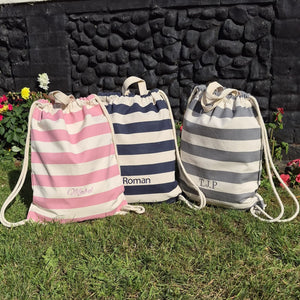 Personalised Drawstring Bag embroidered with child's name for school, nursery and PE