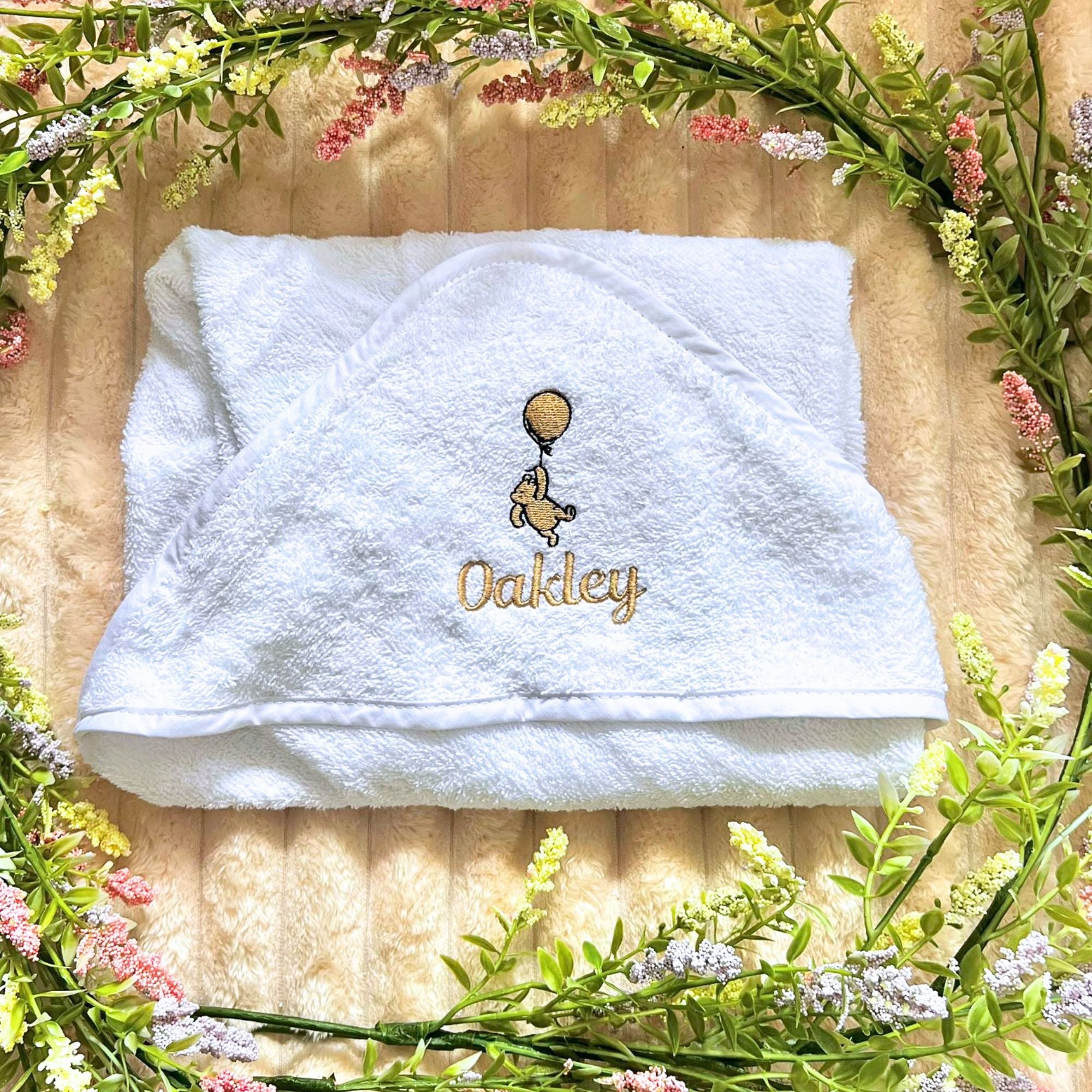 Winnie the Pooh Baby Hooded Towel - Embroidered Personalised Name