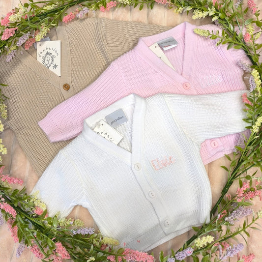 Personalised Embroidered Baby Cardigan with Name