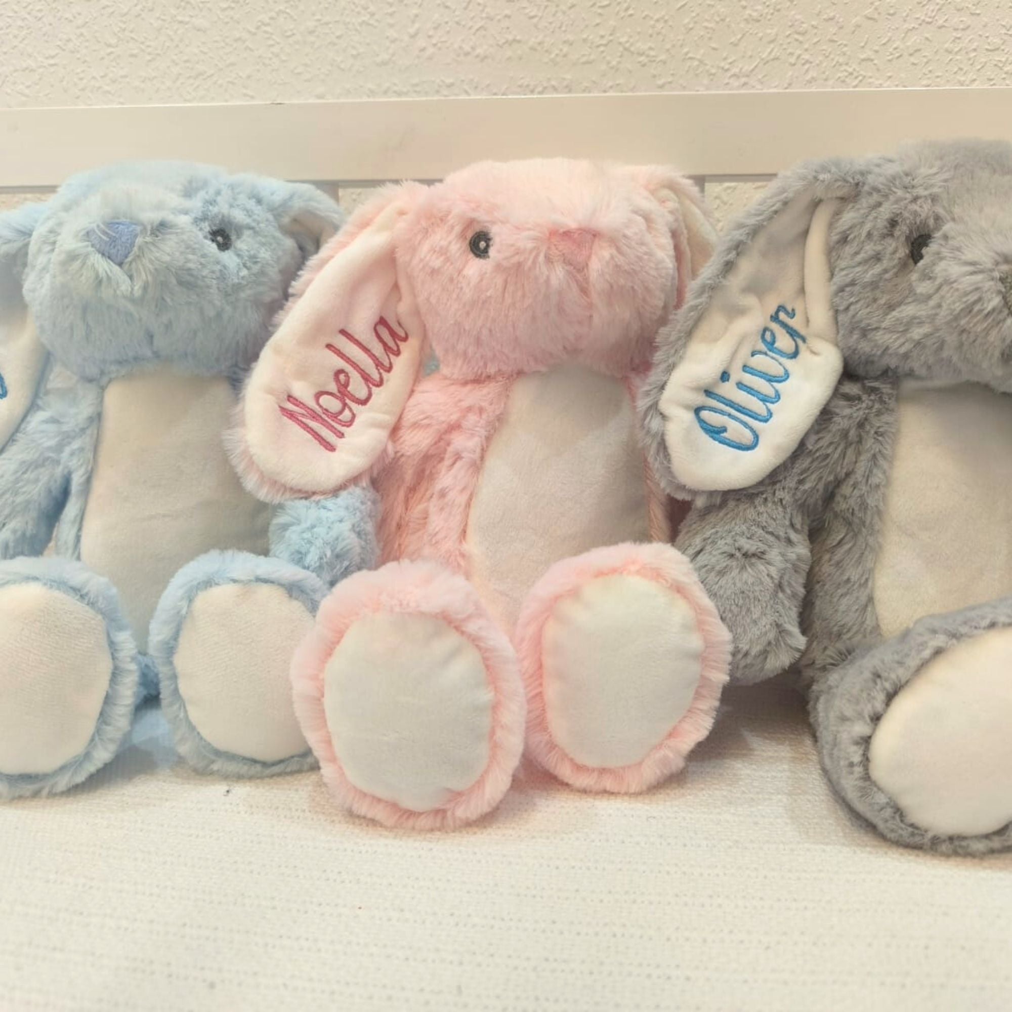 Personalised Bunny with an Embroidered Name on the Ear