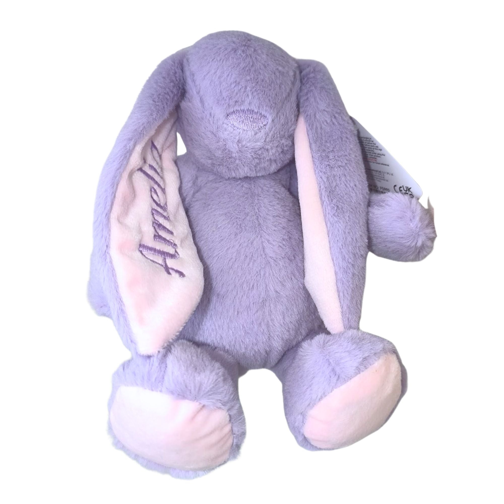 Personalised Bunny Soft Toy 24cm - Lilac or Pink