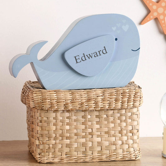Personalised Engraved Whale Money Box for Kids