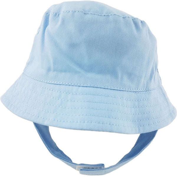 Personalised Baby Boy Bucket Hat with Straps - Light Blue 0-24m