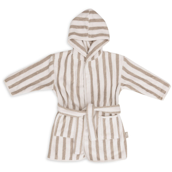 Jollein Stripe Terry Bath Robe - Olive Green