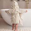 Jollein Stripe Terry Bath Robe - Olive Green