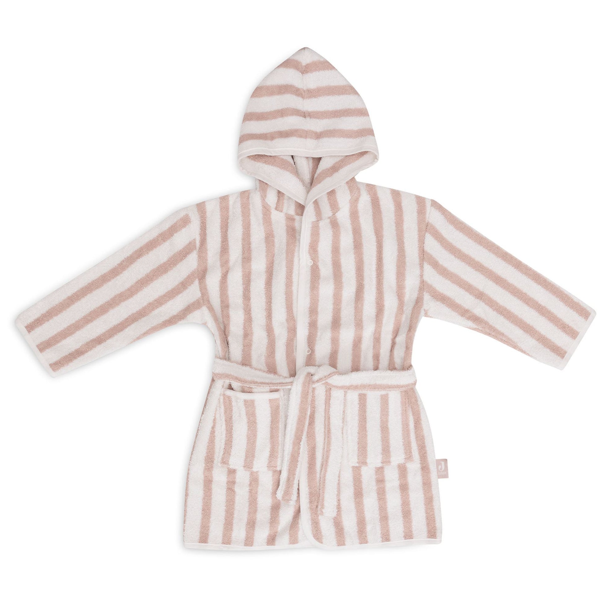 Jollein Stripe Terry Bath Robe - Wild Rose