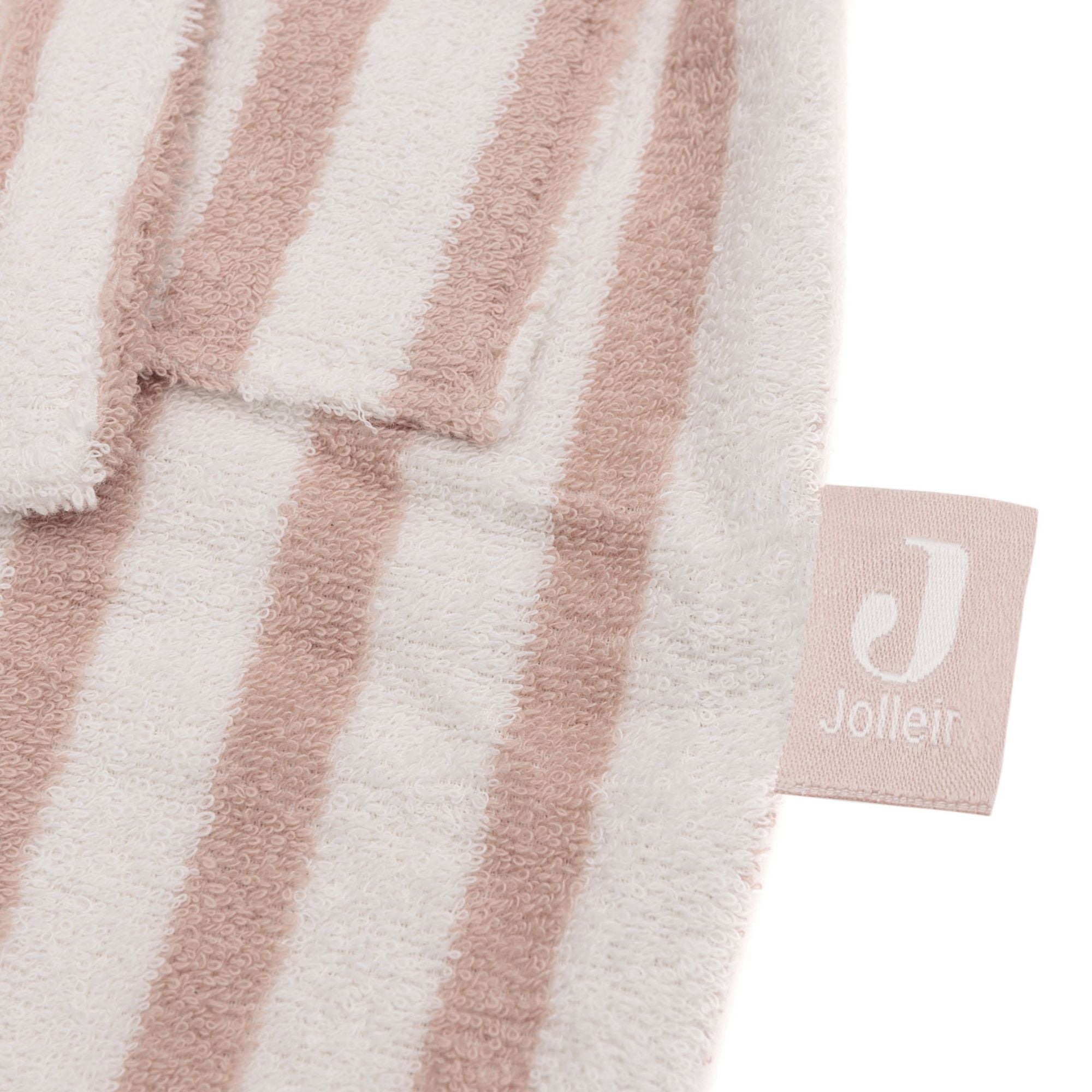 Jollein Stripe Terry Bath Robe - Wild Rose