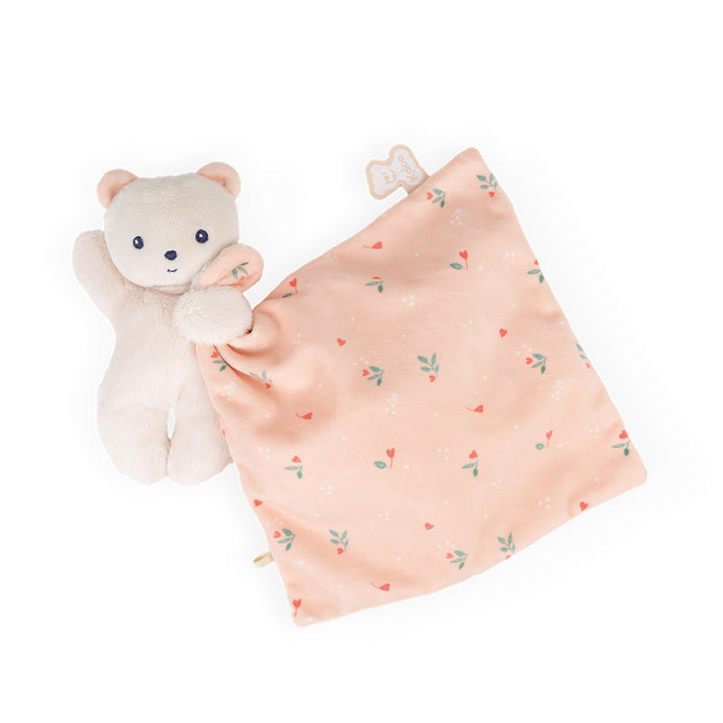 Kaloo Carre Douceur Doudou Bear Comforter - Leaves Of Love 17cm