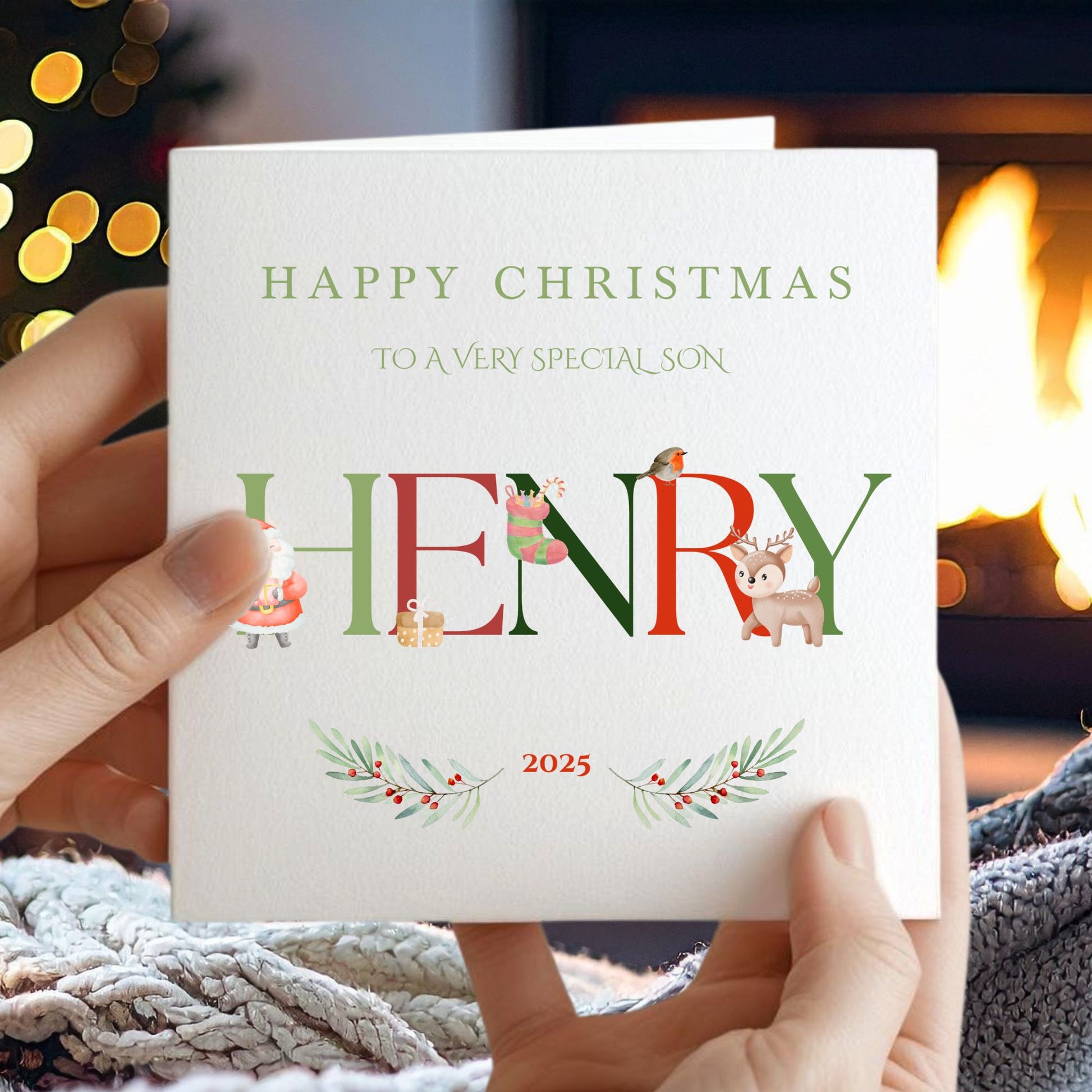 Personalised Christmas Card for Boys or Girls - Unique for Son or Daughter