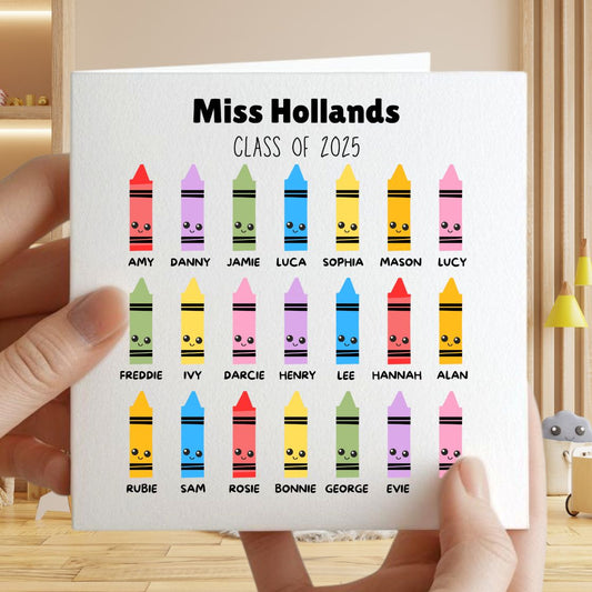 Personalised Nursery Teacher Thank You Card - Children's Gift - 6x6"