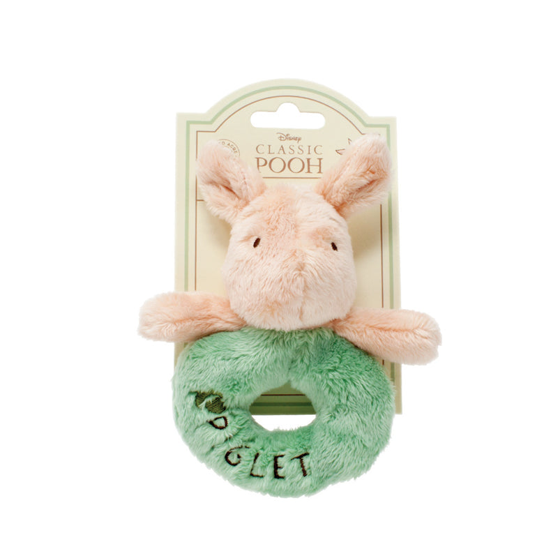 Hundred Acre Wood Piglet Ring Rattle for Newborn