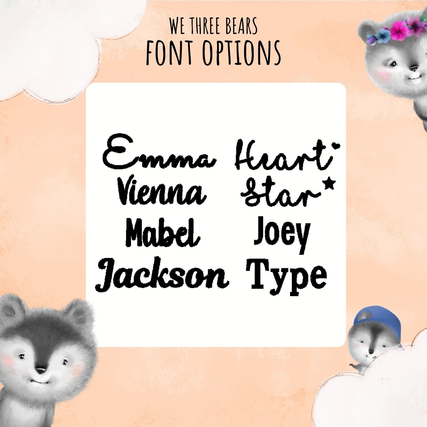 we three bears font options