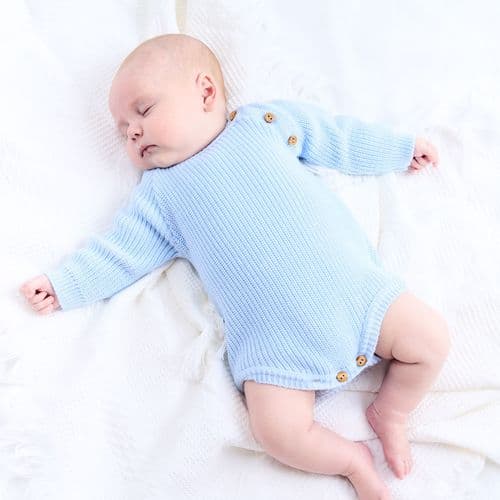 Dandelion Long Sleeve Knitted Baby Romper