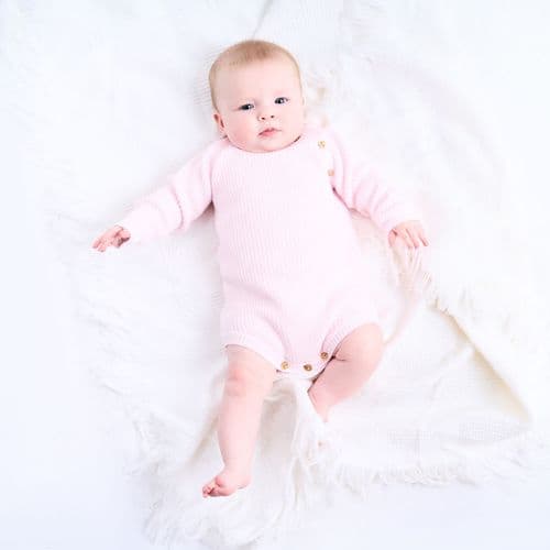 Dandelion Long Sleeve Knitted Baby Romper