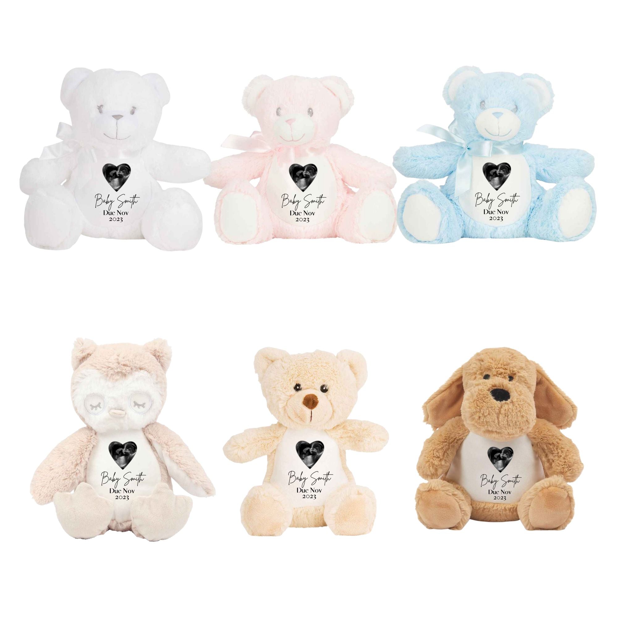 Personalised Baby Scan Bunny - Baby Announcement Idea