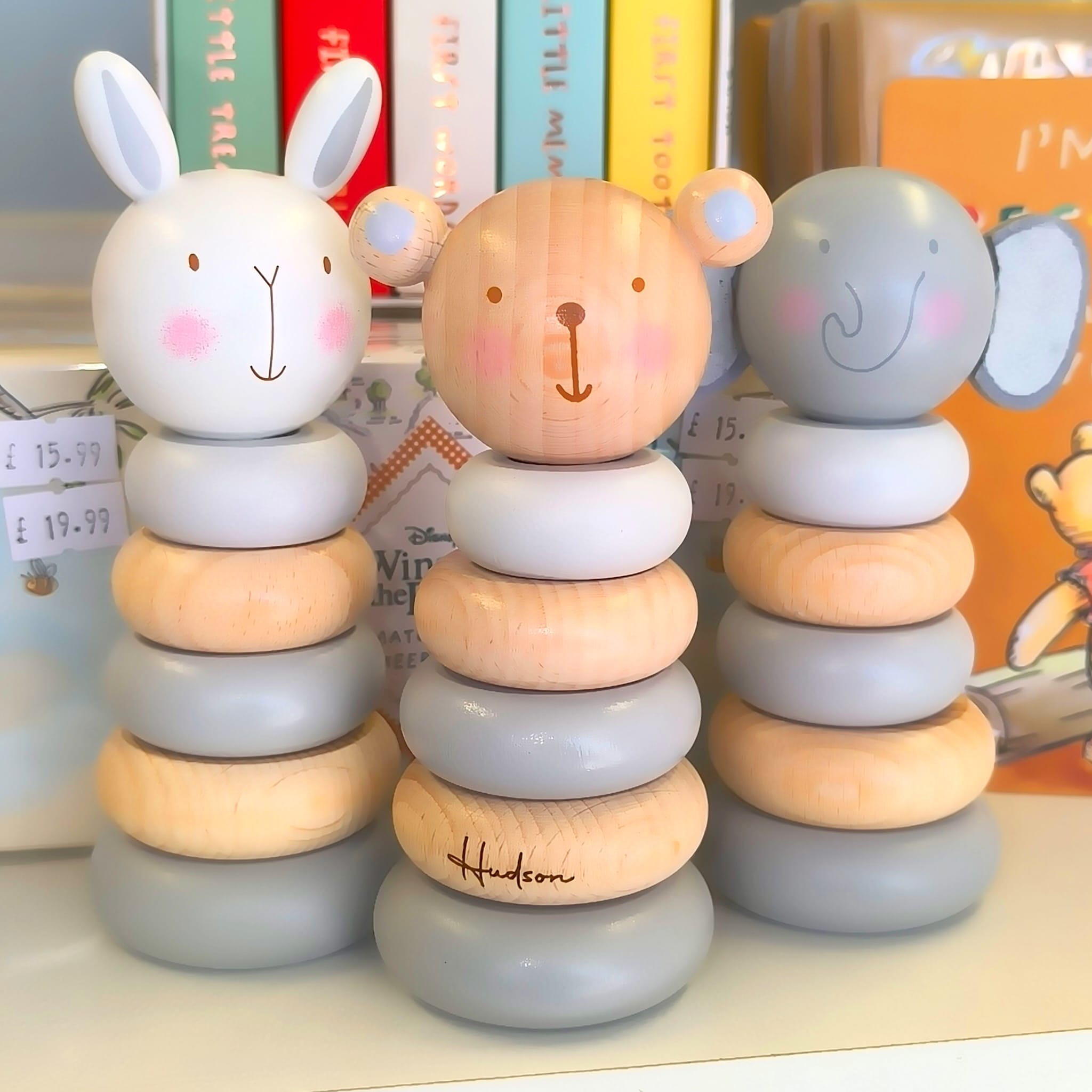 Bambino Wooden Tower Stacking Game - Bear, Elephant or Bunny