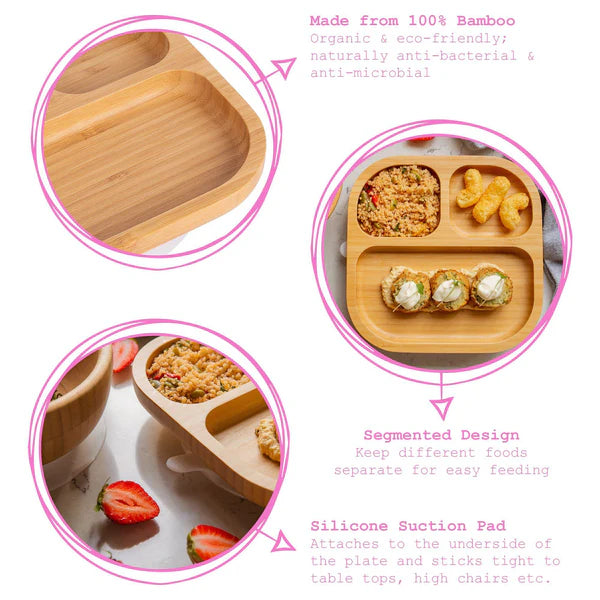 Personalised Square Bamboo Plate for Baby