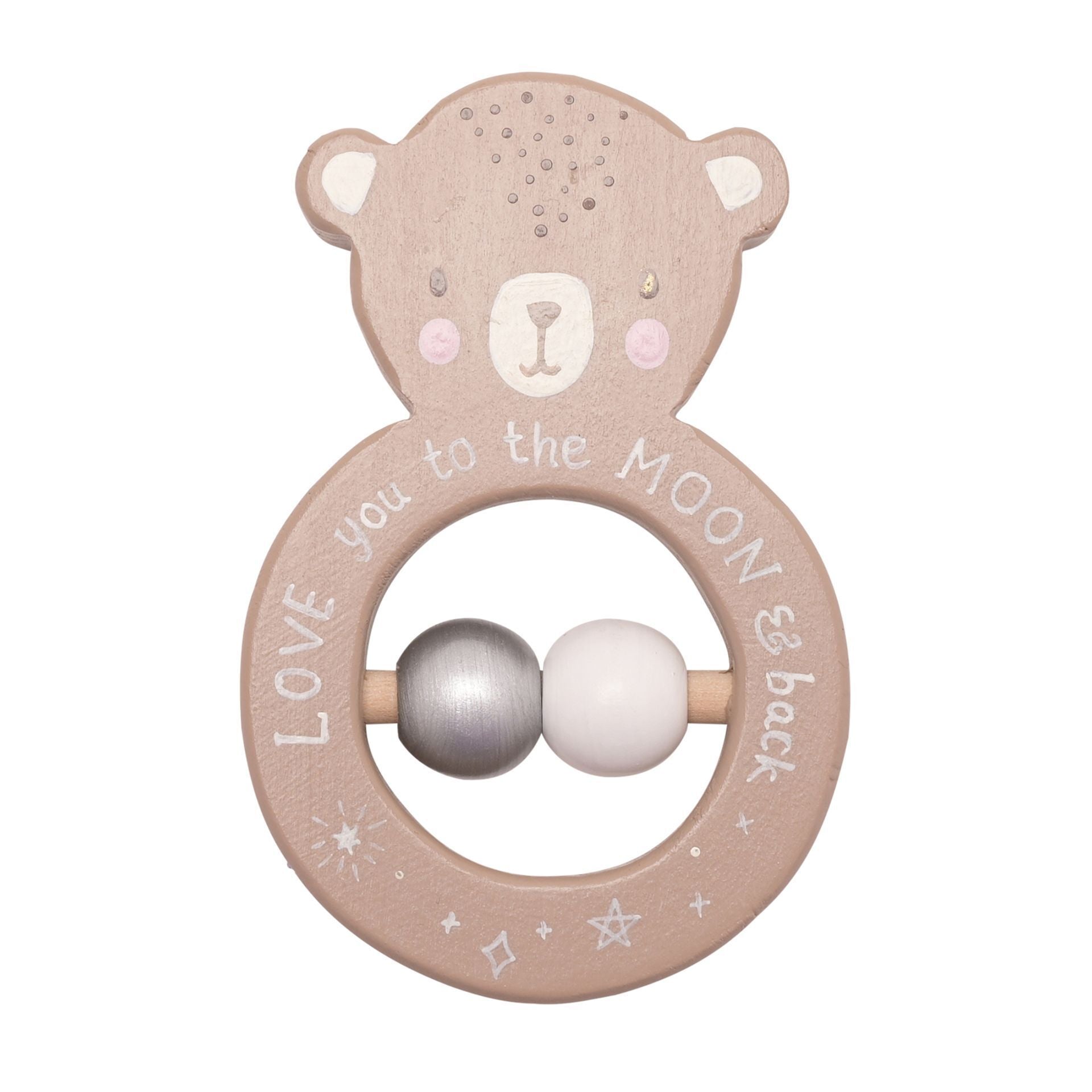 Bambino Wooden Animal Rattle - Personalised Name