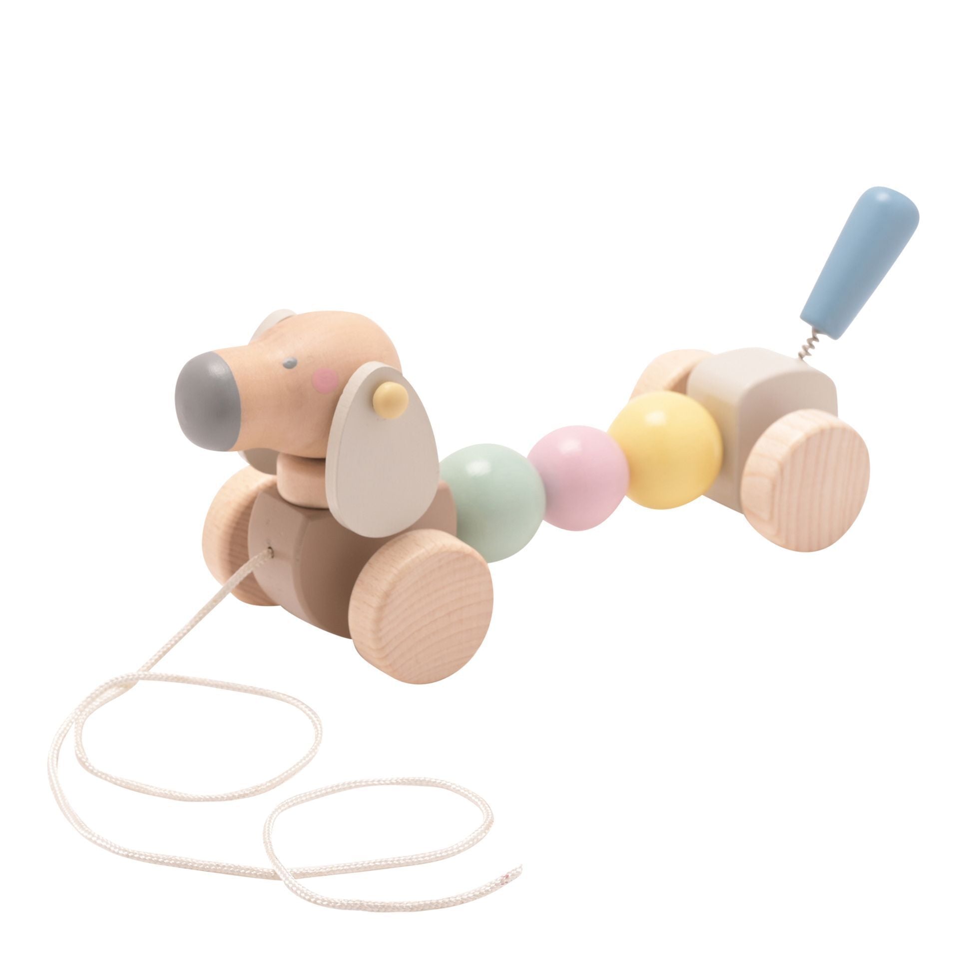 Bambino Wooden Pull Along Dog Toy - Personalised Name