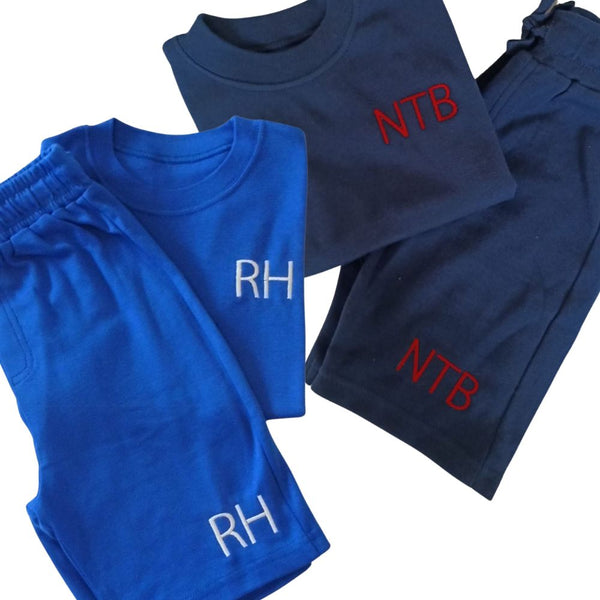Personalised Kids Short Sets - Embroidered Initials