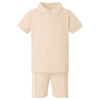 Boys Personalised Zip-Up Polo Shirt and Shorts Set with Embroidered Initials