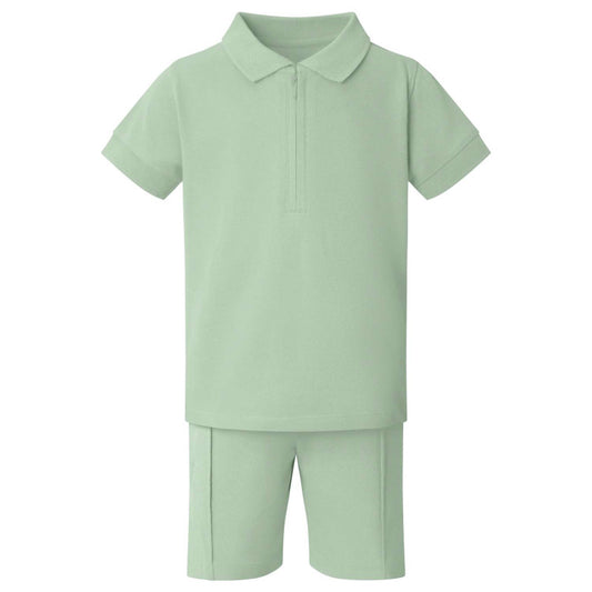 Personalised Boys Polo and Shorts Set with Embroidered Initials