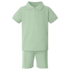 Boys Personalised Zip-Up Polo Shirt and Shorts Set with Embroidered Initials