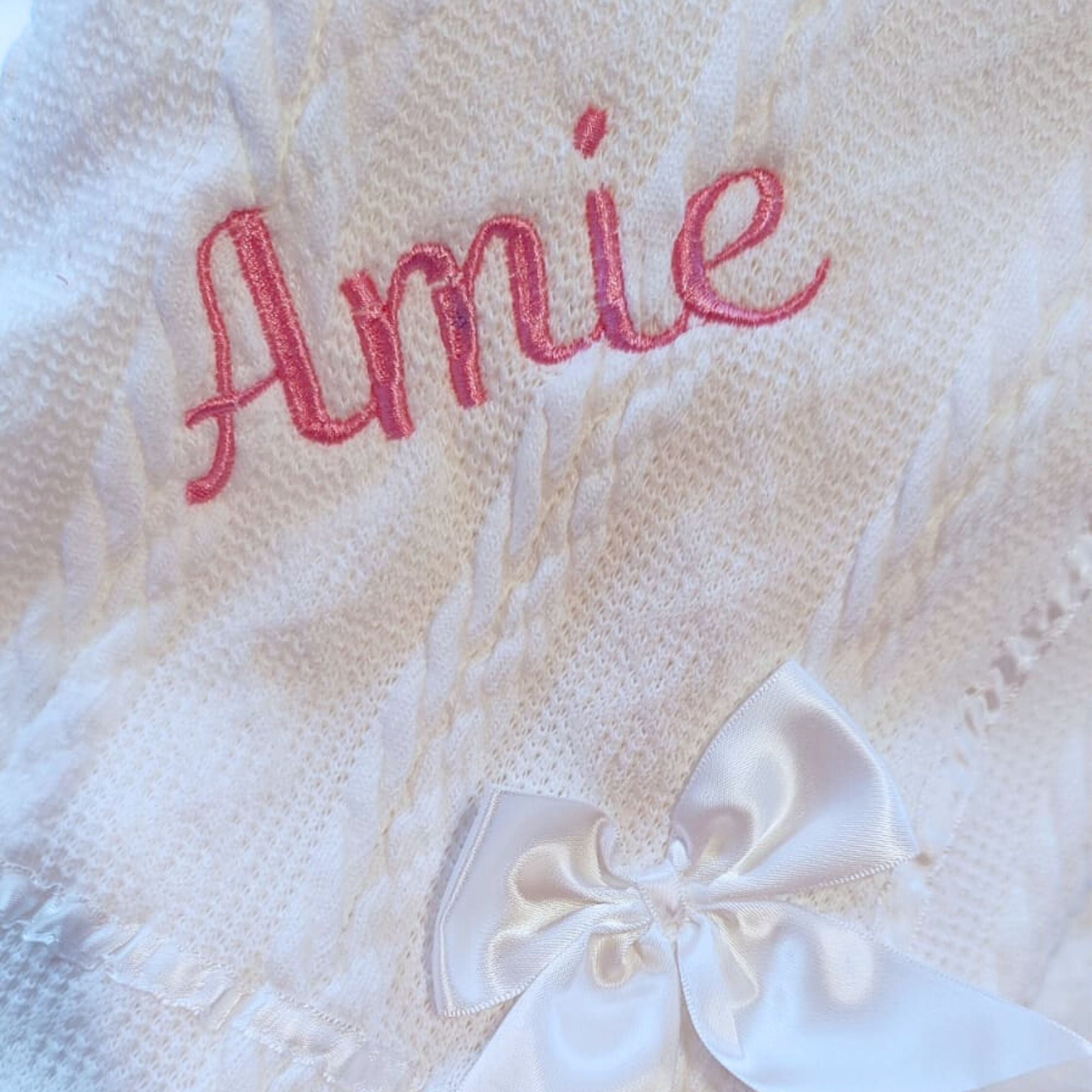 Personalised Cable Knit Blanket with Sherpa Fleece Lining
