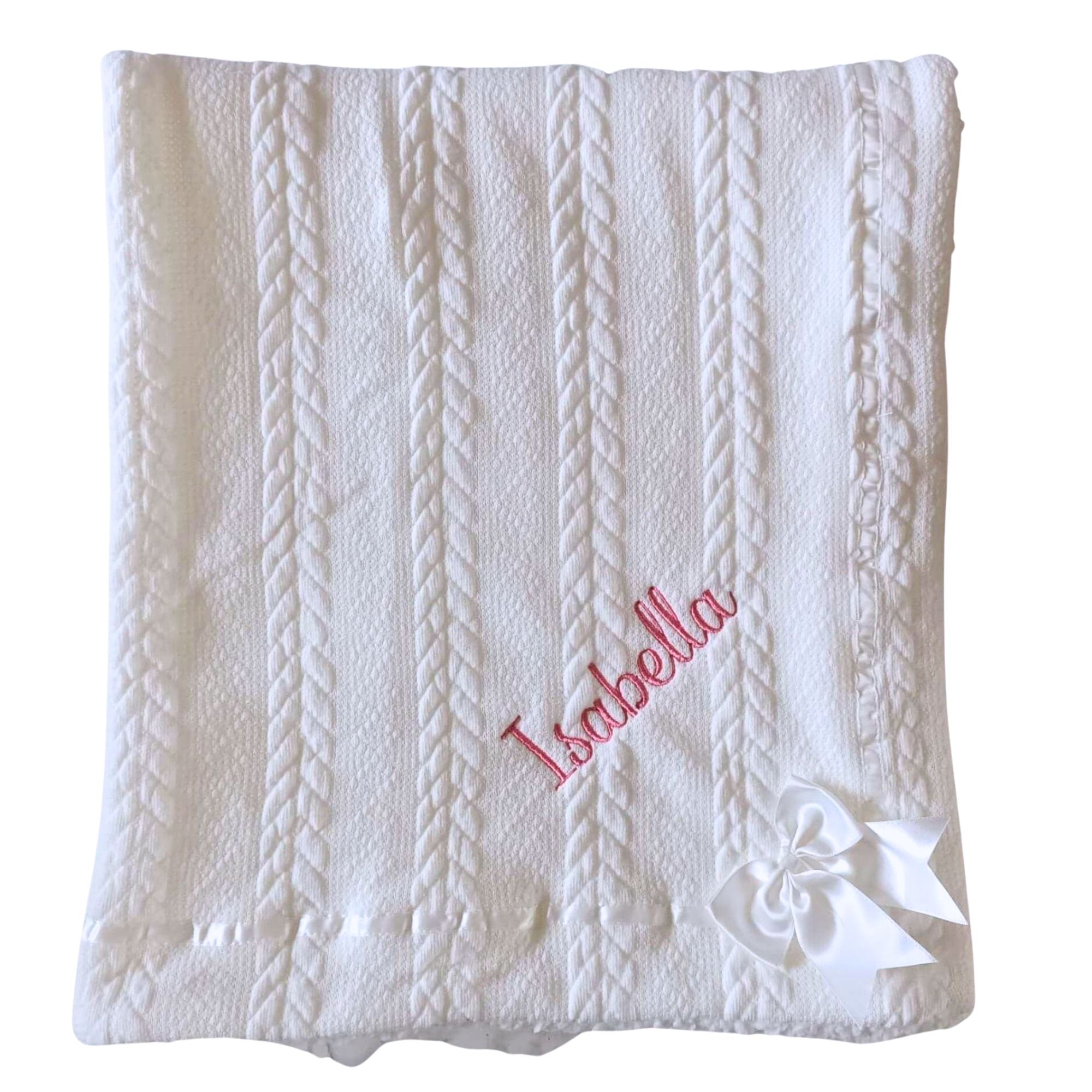 Personalised Cable Knit Blanket with Sherpa Fleece Lining