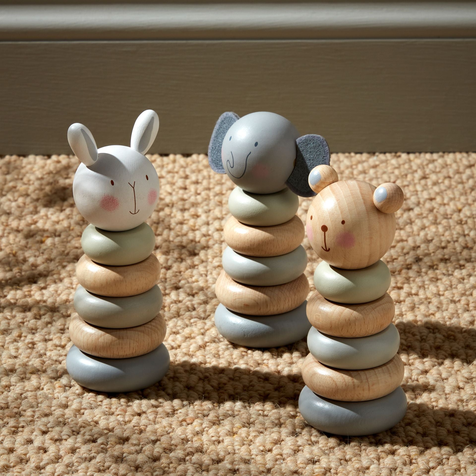 Bambino Wooden Tower Stacking Game - Bear, Elephant or Bunny