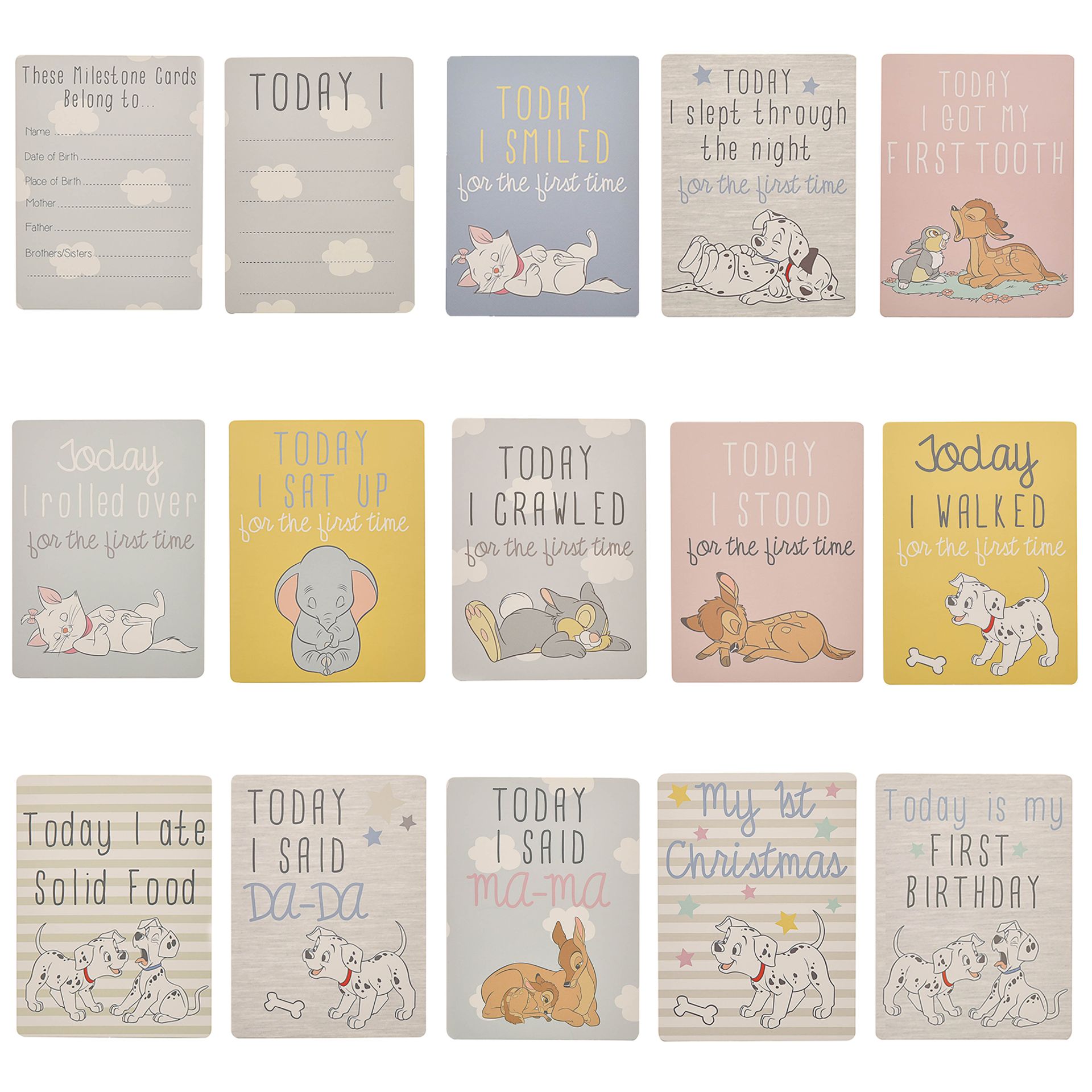 Disney Magical Beginnings Baby Milestone Cards x30