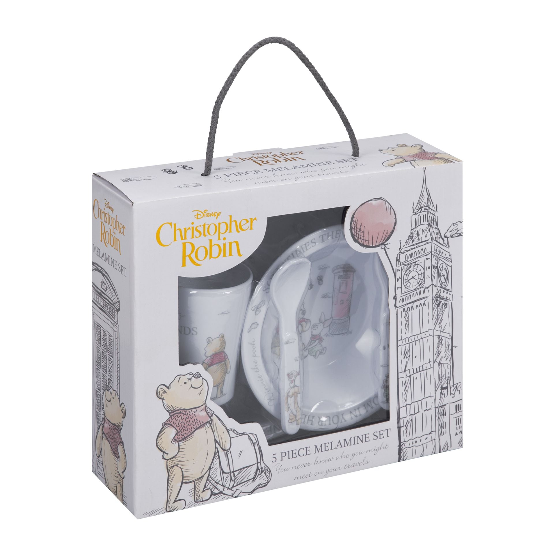 Christopher Robin 5 Piece Melamine Crockery Set - Winnie the Pooh Friends