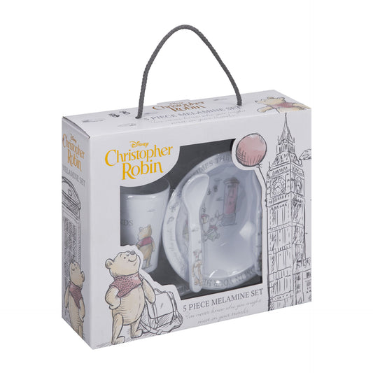 Christopher Robin 5 Piece Melamine Crockery Set - Winnie the Pooh Friends