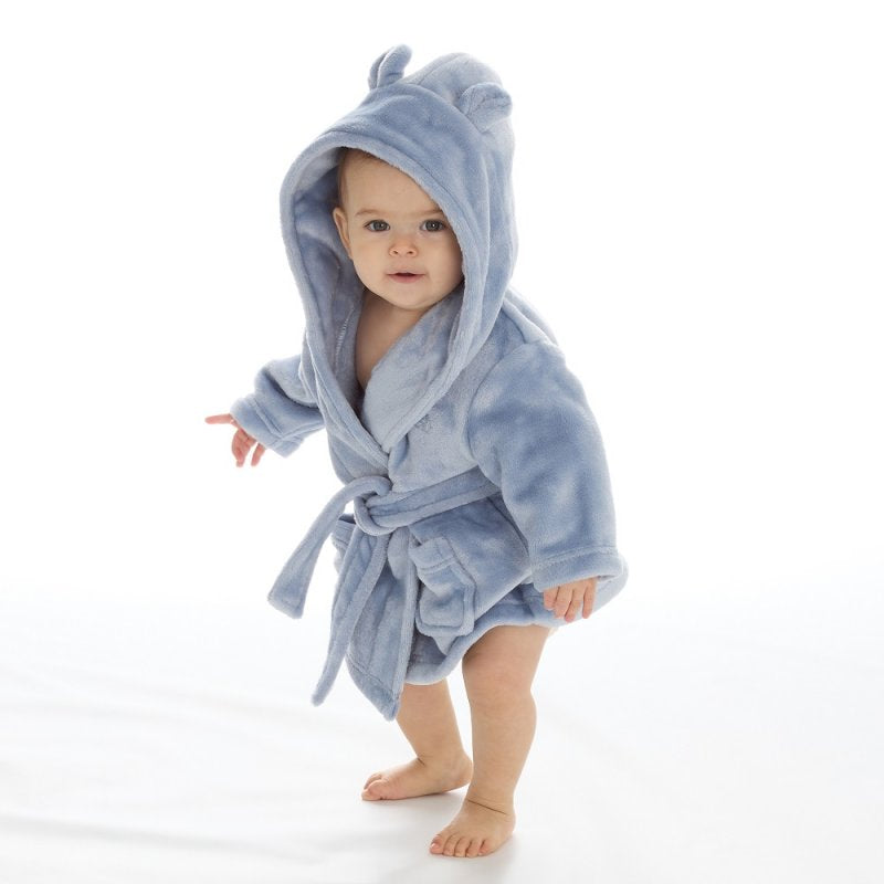 Personalised Baby Dressing Gown with Bear Ears