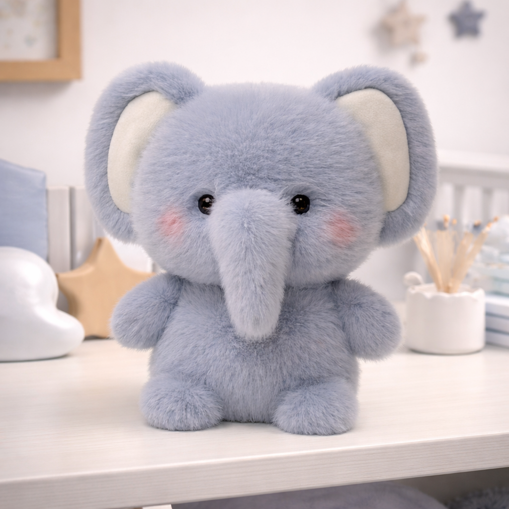Cute Blue Elephant Plush Soft Toy - 16cm
