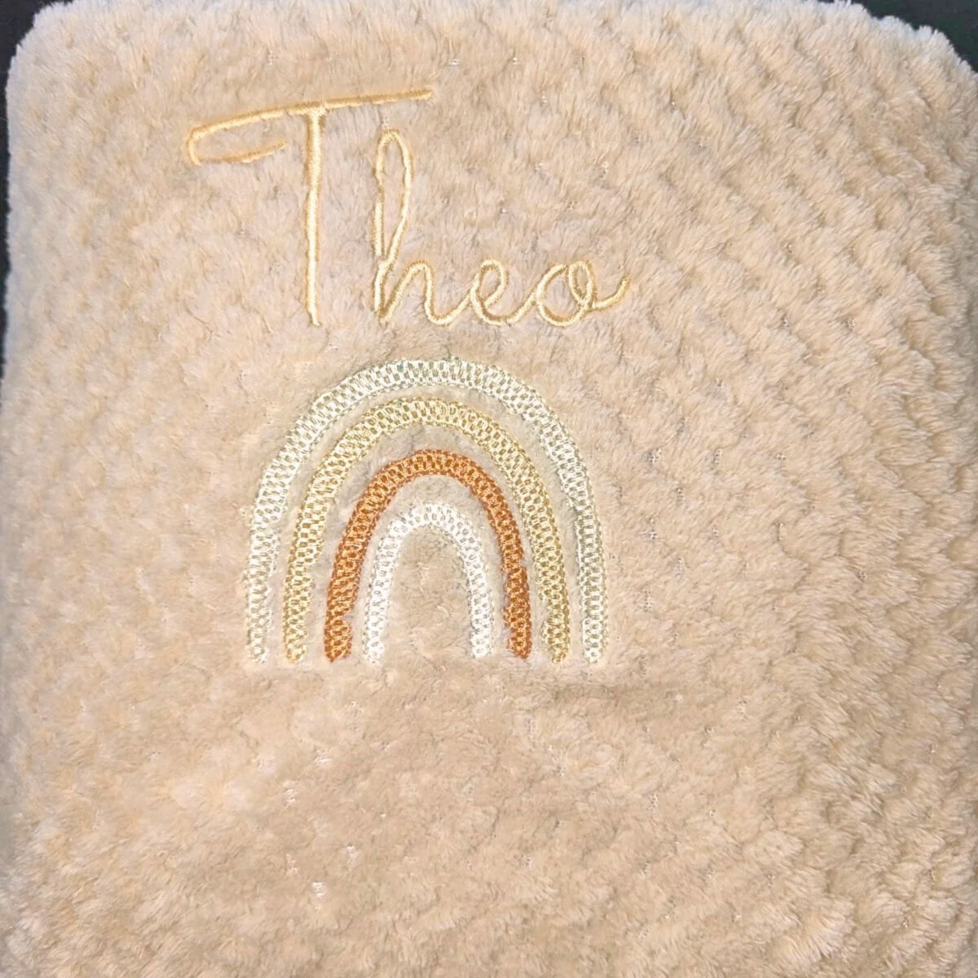 Personalised Embroidered Rainbow Blanket