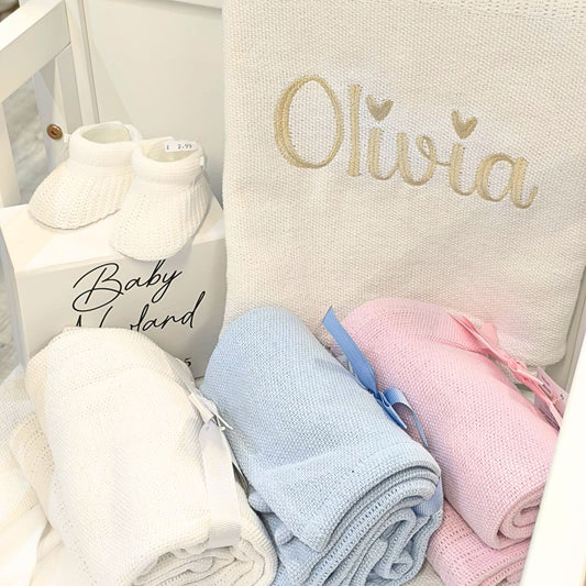 Personalised Cellular Blanket for Babies - Heart Design