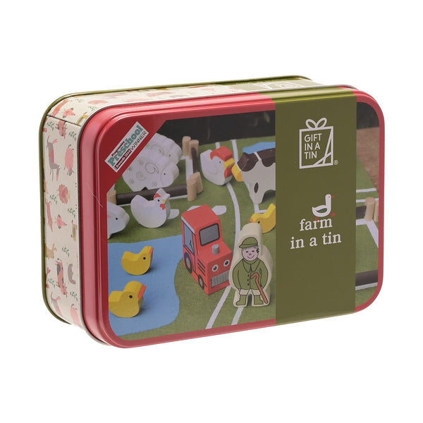 Apples to Pears “Farm in a Tin” – Wooden Farm Playset Gift in a Tin
