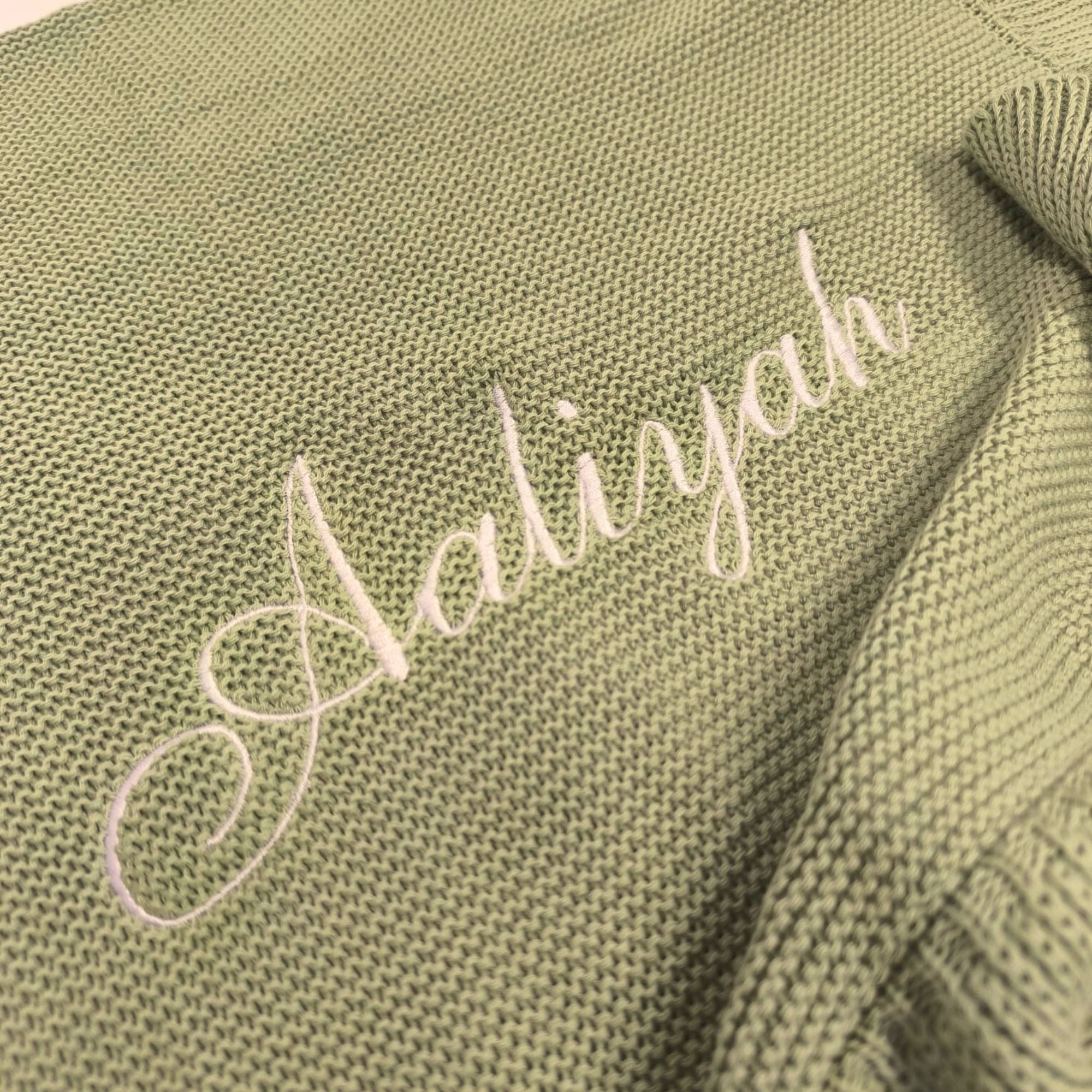 Ruffle Edge Personalised Baby Blanket - Embroidered Name