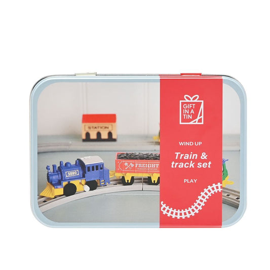 Apples to Pears “Train in a Tin” – Windup Train Playset Gift in a Tin