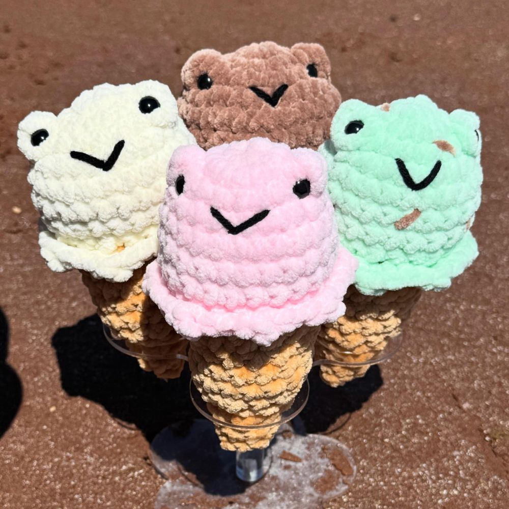 Handmade Crochet Ice Cream Plushies 6"/15cm