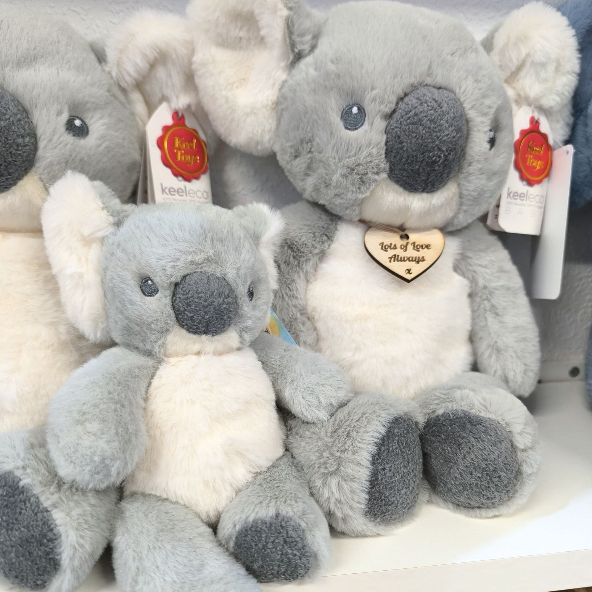 Keeleco Koala Bear Soft Toy by with Personalised Wooden Tag