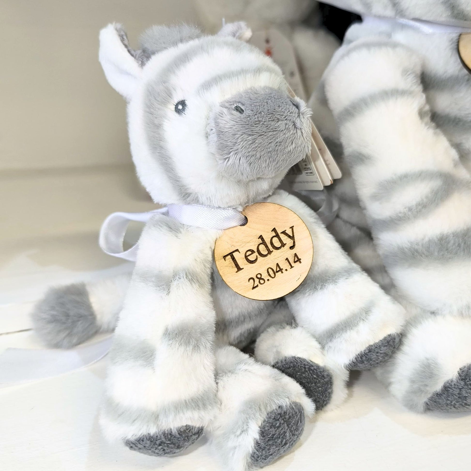 Keel Zebra Soft Toy with Personalised Name Tag