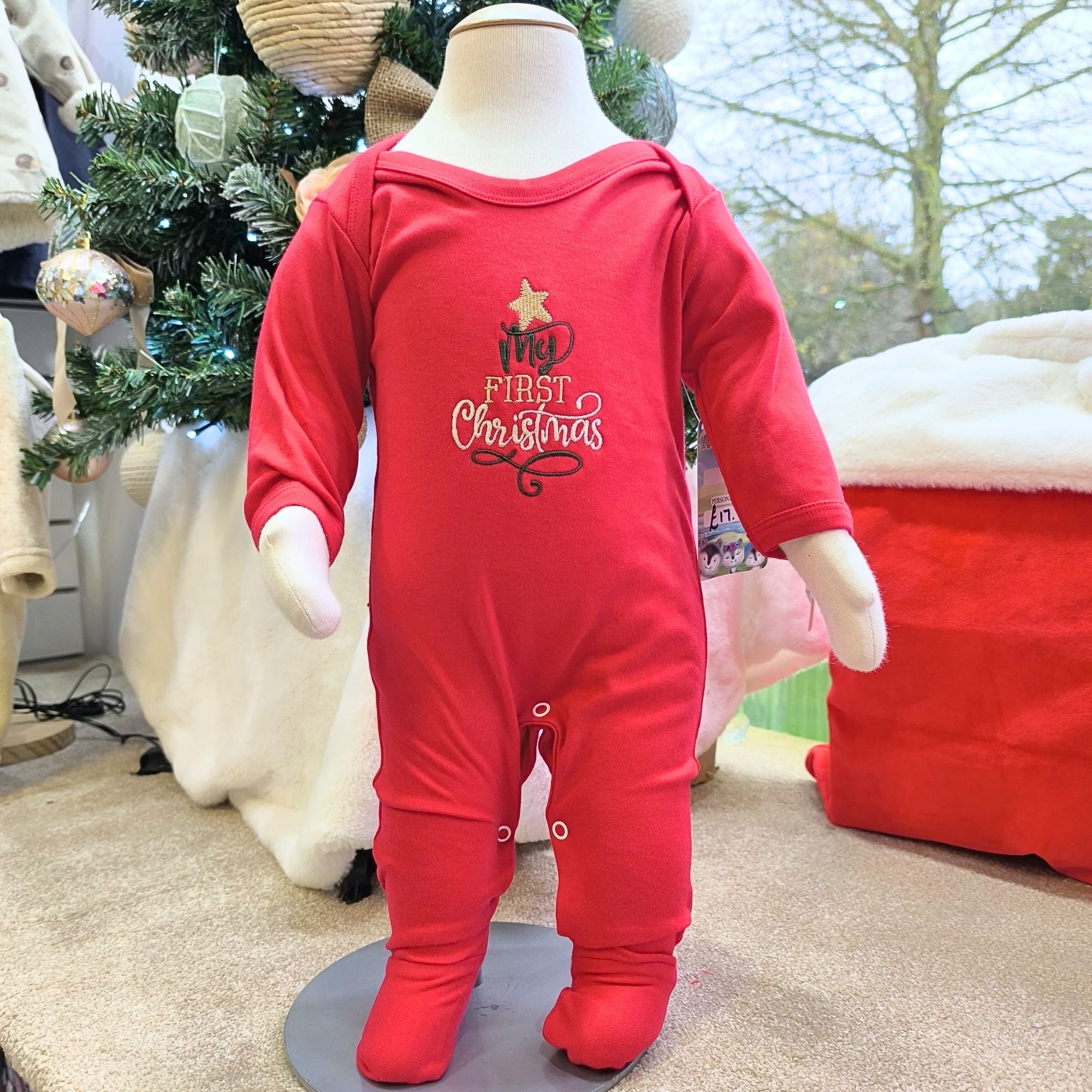 Personalised My First Christmas Sleepsuit