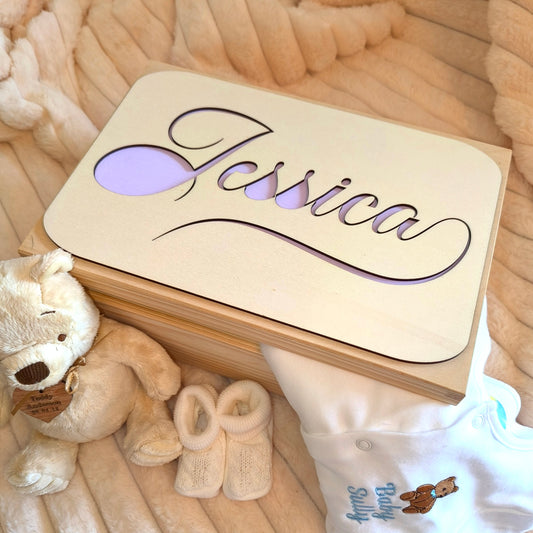 Personalised Wooden Baby Memory Box