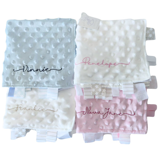 Personalised Baby Comforter for Girls and Boys with Ribbons